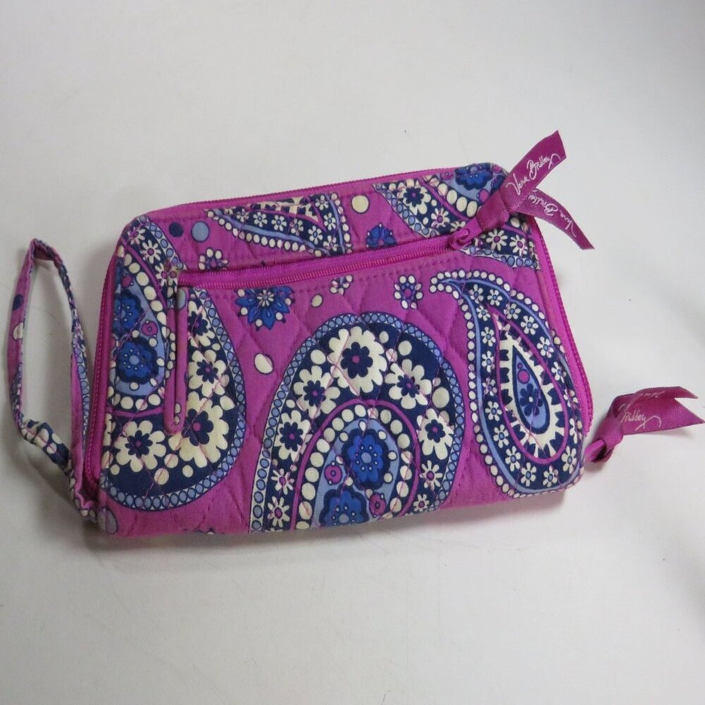 Vera Bradley Boysenberry Wallet Wristlet Mini Clutch Quilted Cotton